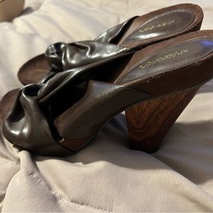 Chunky wooden heel sandals